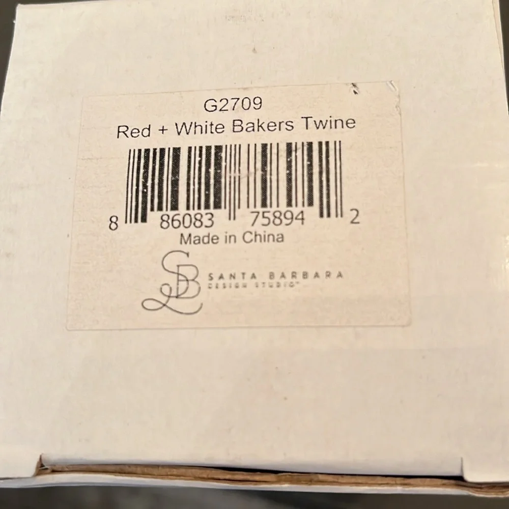Sugar Jar Bakers Twine - Red + White/NWT